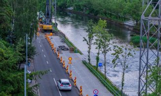 Imagini spectaculoase de pe șantierul podului provizoriu din Grigorescu