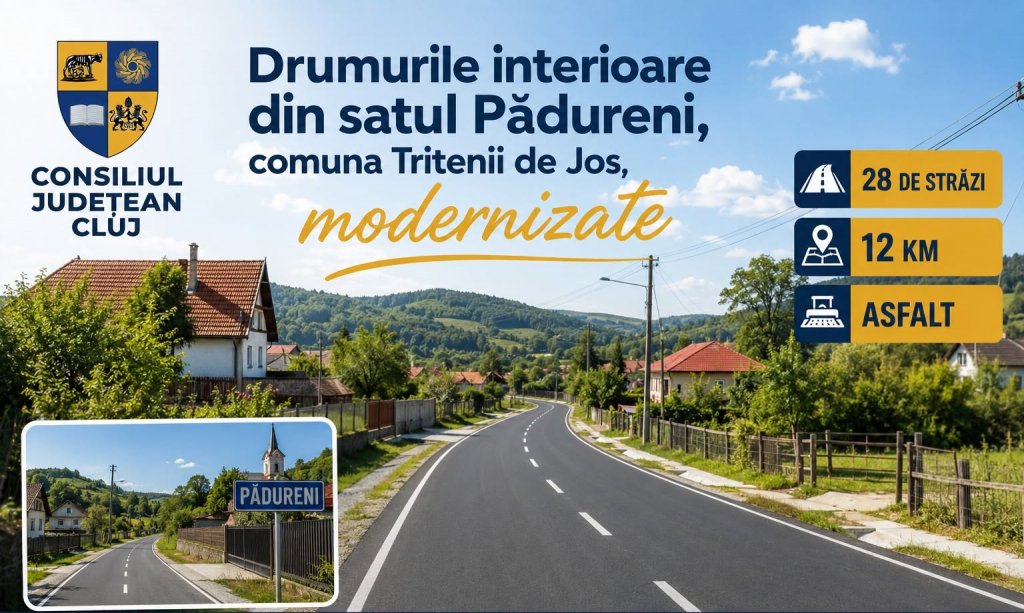 Zeci de străzi dintr-o localitate clujeană urmează să fie asfaltate