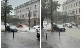 Clujul sub ape: străzi transformate în râuri după ploaia torențială. Pompierii au intervenit în forță