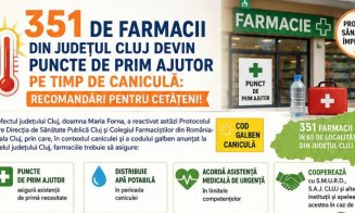 Peste 350 de farmacii din județul Cluj devin puncte de prim ajutor pe timp de caniculă
