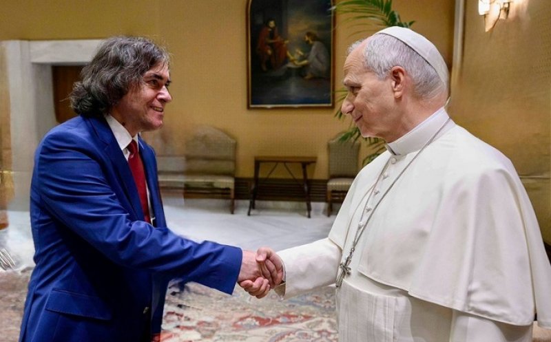 Mircea Cărtărescu, printre scriitorii cu care Papa Leon s-a întâlnit pentru a sărbători centenarul editurii Vaticanului