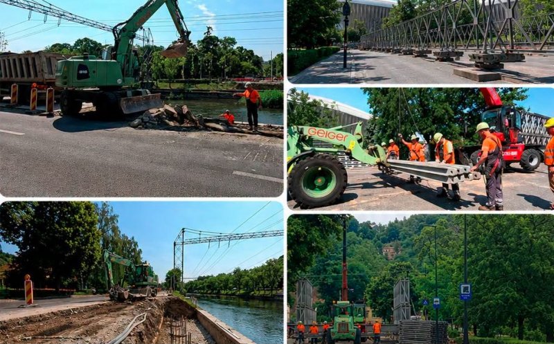 Se lucrează intens la noul pod peste Someș din Cluj-Napoca. Lucrările au ajuns la 30%