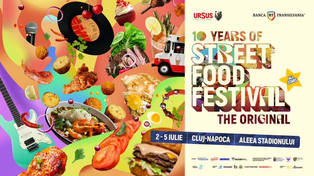  10 ani de Street FOOD Festival la Cluj-Napoca, între 2 și 5 iulie, pe Aleea Stadionului 