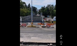 Viceprimarul Tarcea, pe șantierul podului provizoriu din Grigorescu