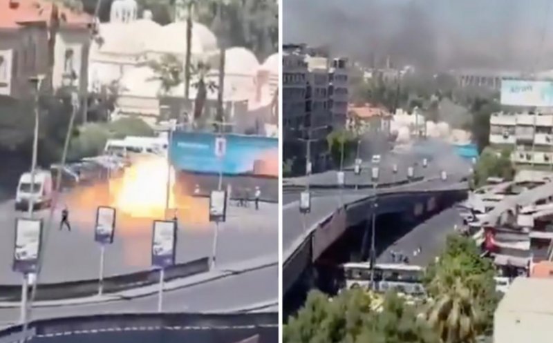 Explozii la Damasc în timpul vizitei lui Macron. Președintele Franței, evacuat de urgență