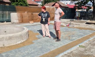 Primărița Cristina Belce, pe șantierul noii piațete din centrul Apahidei: „Lucrările avansează conform graficului”