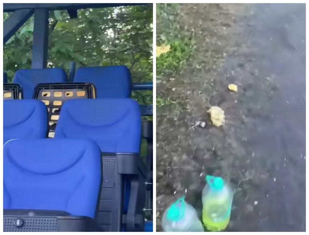 Vandalii fac prăpăd pe un stadion modernizat din Cluj: scaune rupte, aspersoare furate și adăposturi improvizate