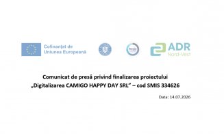 Comunicat de presă privind finalizarea proiectului  „Digitalizarea CAMIGO HAPPY DAY SRL” – cod SMIS 334626