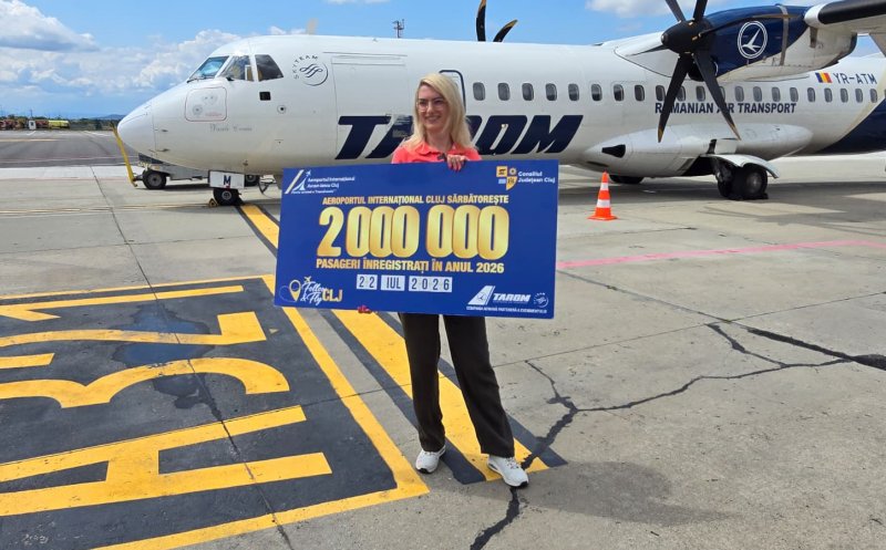 Pasagerul cu numărul 2 milioane de pe Aeroportul Cluj, sărbătorit mai devreme decât anul trecut