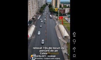 Calea Florești: 6 benzi, 2 dedicate transportului în comun, 154 locuri de parcare relocate