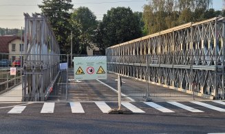 FOTO. Așa arată noul pod provizoriu construit pentru a menține legătura peste Someș până se reface vechiul Garibaldi