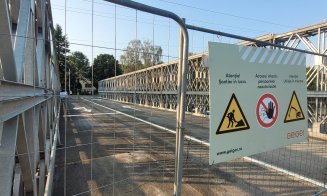 FOTO. Așa arată noul pod provizoriu construit pentru a menține legătura peste Someș până se reface vechiul Garibaldi