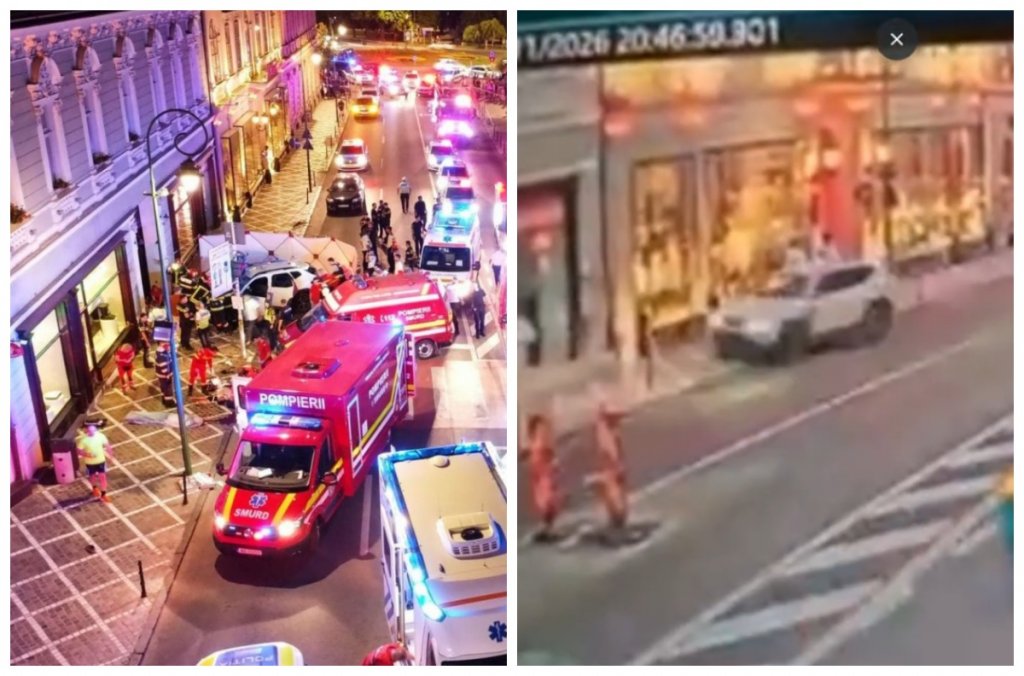 Tragedia din centrul Brașovului, soldată cu doi morți, surprinsă de camerele de supraveghere. Martor: "A fost un carnagiu"