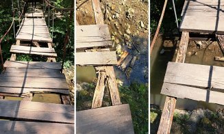 Jale în Cheile Turzii. 2 podețe care traversează pârâul Hășdate, adevărate capcane de rupt picioare / ”Știți câți turiști străini trec pe acolo?”