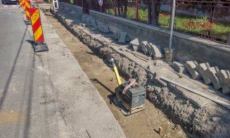 Reparații pe un drum județean aflat în apropiere de Cluj-Napoca