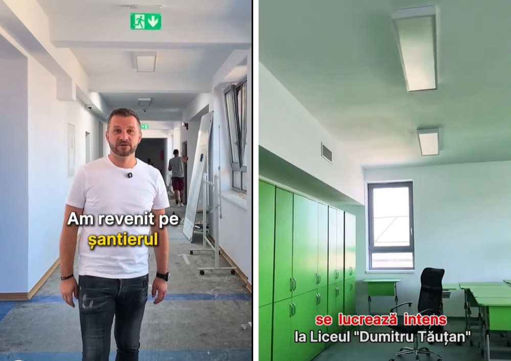 Primarul Floreștiului, veste bună de pe șantierul Liceului Dumitru Tăuțan: „Se lucrează intens la finisajele interioare”