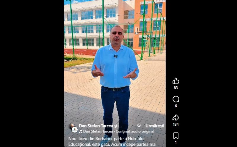 Viceprimarul Dan Tarcea: "Noul liceu din Borhanci, parte a Hub-ului Educațional, este gata"