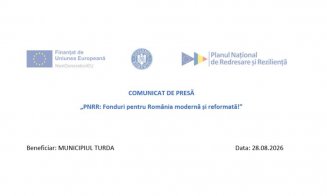 Comunicat de presă: Finalizare activități implementare proiect „Soluții ITS pentru transportul urban la nivelul Municipiului Turda”