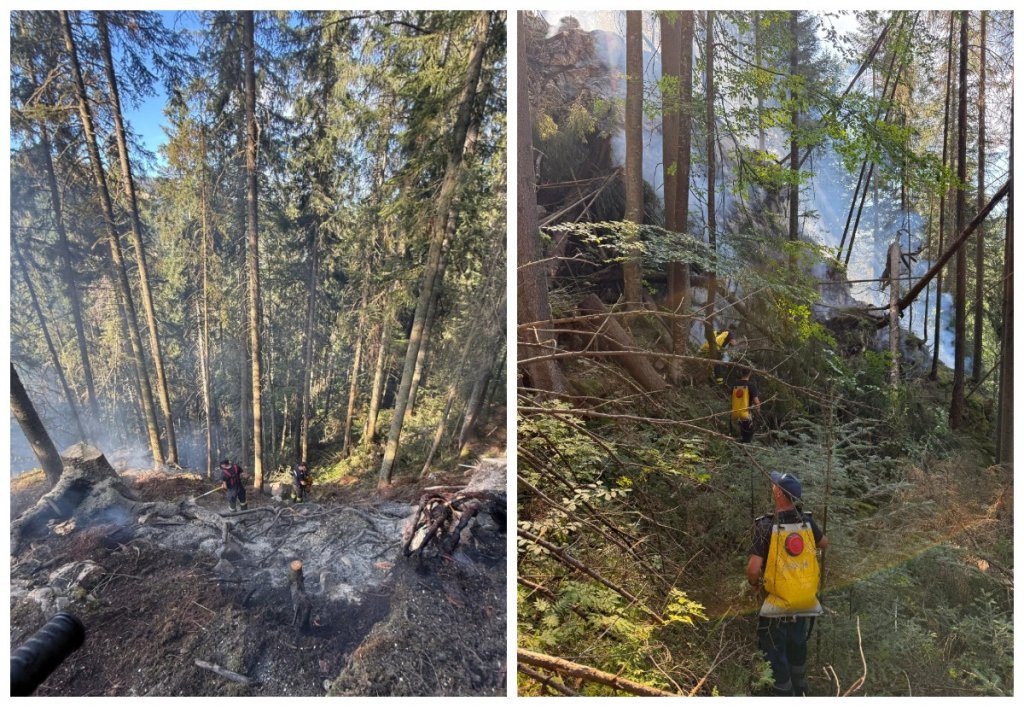 După zile întregi de luptă cu focarele ascunse, ISU Cluj a lichidat incendiul din pădurea de la Doda Pilii