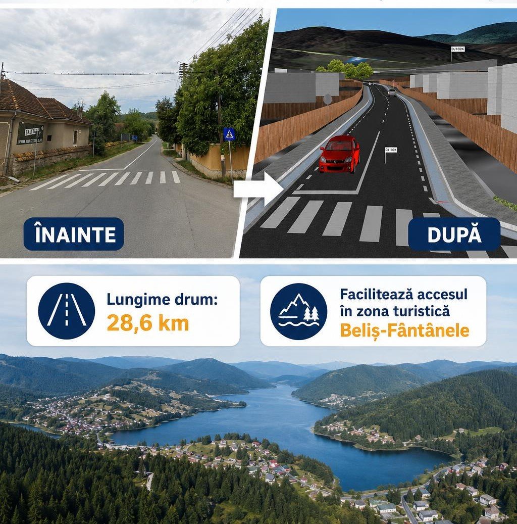 Contract de 150 mil. lei semnat de CJ Cluj. Drumul va facilita accesul în zona turistică Beliș-Fântânele