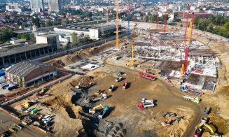 Șantierul RIVUS Cluj-Napoca din dronă. Imagini spectaculoase pe final de vară cu cel mai mare proiect de reconversie urbană din România