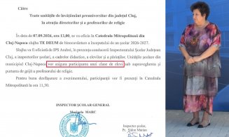 Reacția unui deputat clujean după directiva IȘJ ”să se asigure” o clasă de elevi din fiecare școală la slujba Te Deum de la Catedrală: ”Politica se face la partid. Credința se practică liber”