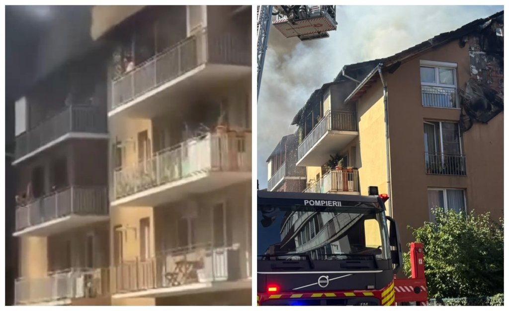 Imagini dramatice de la incendiul puternic din Florești. Locatari blocați în apartamente / Pompierii au intervenit de urgență