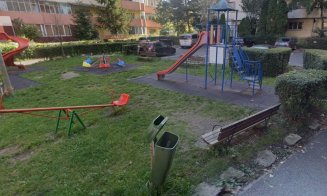 "Luați atitudine”. Un clujean reclamă vandalizarea unui parc de pe strada Năsăud: carusel rupt și mizerie