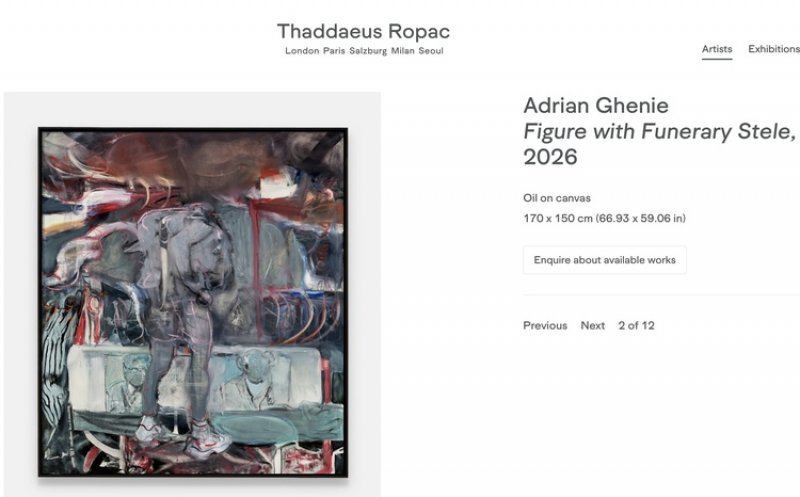 Adrian Ghenie, record la cel mai important târg de artă contemporană din Asia. Tablou vândut pentru 1,1 milioane euro