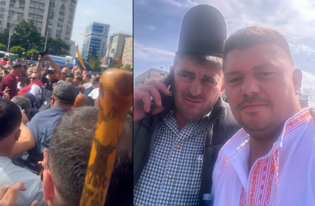 Consilierul județean AUR din Cluj, Adrian Vlad Stețca, ”cioban” pentru o zi la ”ciomăgeala” din București