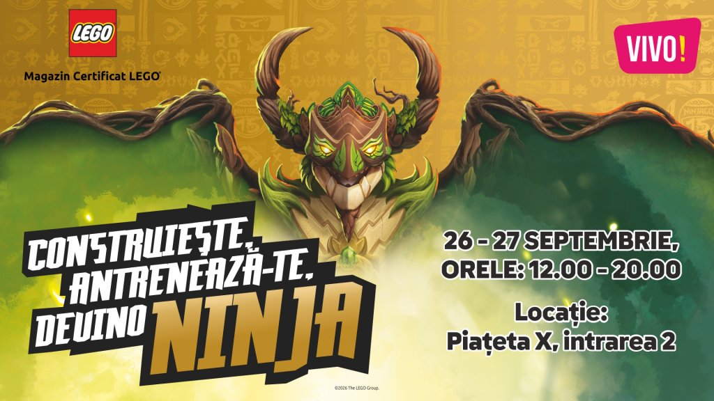 Ești gata să devii Ninja? Provocarea NINJAGO® te așteaptă la VIVO! Cluj-Napoca