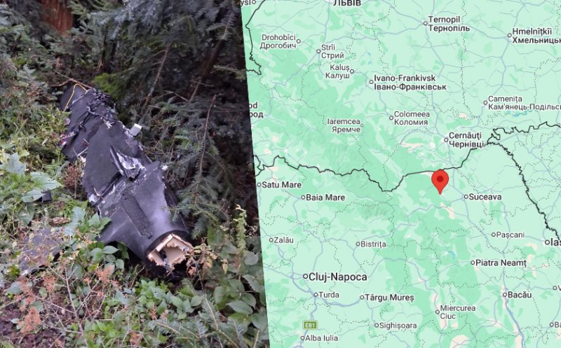 Dronă prăbușită în Nordul României în această dimineață, la aproximativ 25 de km de granița cu Ucraina