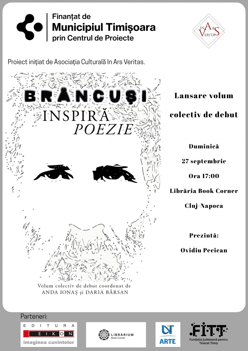 Lansarea volumului „Brâncuși inspiră poezie” – o întâlnire între sculptură, cuvânt și creativitatea unei noi generații