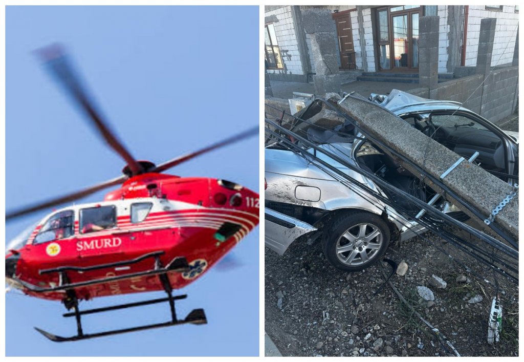 Elicopterul SMURD, chemat de urgență la Câmpia Turzii pentru copilul de 7 ani rănit grav în accident. Trafic blocat