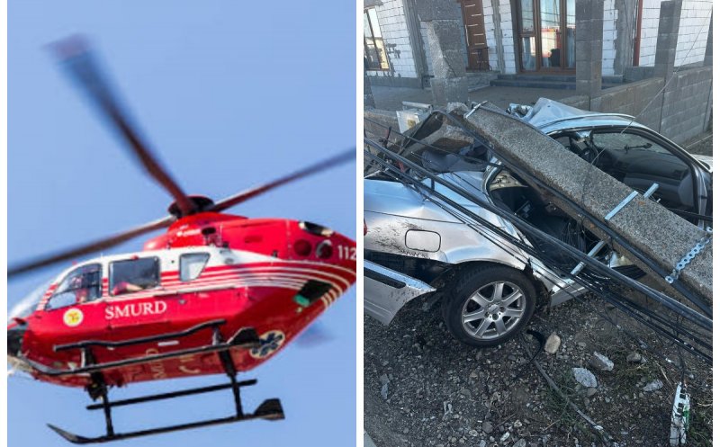 Elicopterul SMURD, chemat de urgență la Câmpia Turzii pentru copilul de 7 ani rănit grav în accident. Trafic blocat