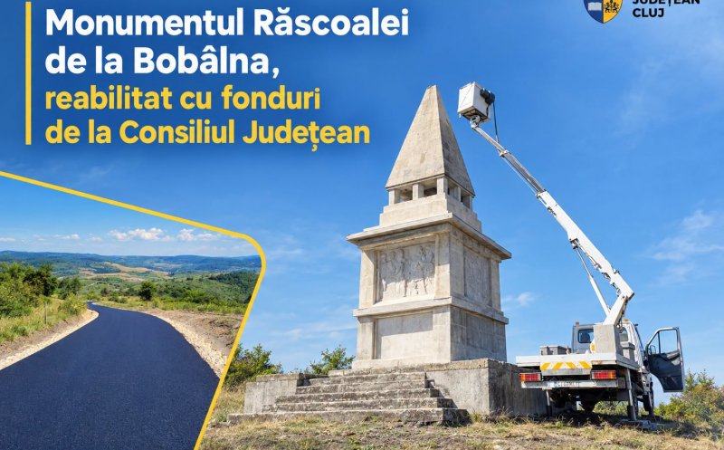 Monumentul Răscoalei de la Bobâlna, reabilitat cu fonduri de la CJ Cluj. Tișe: „O semnificație aparte pentru întreaga Transilvanie”