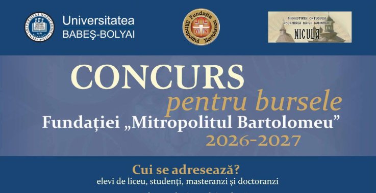 Fundația „Mitropolitul Bartolomeu” oferă 34 de burse pentru elevi și studenți, în valoare de 20.000 de euro