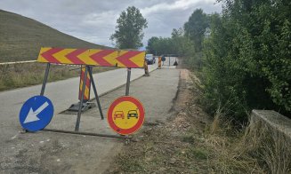 Gata cu gropile pe drumul județean care duce spre Bistrița