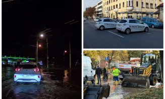 Trafic dat peste cap în Mărăști, în această dimineață. Calea Dorobanților, blocată după ce o conductă de apă s-a spart