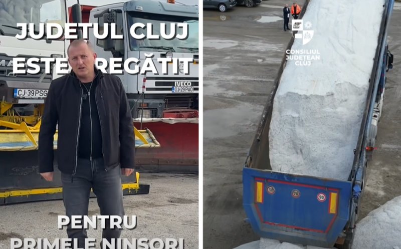 Județul Cluj este pregătit pentru venirea iernii. Sare de la Dej și nisip din Mănăstireni